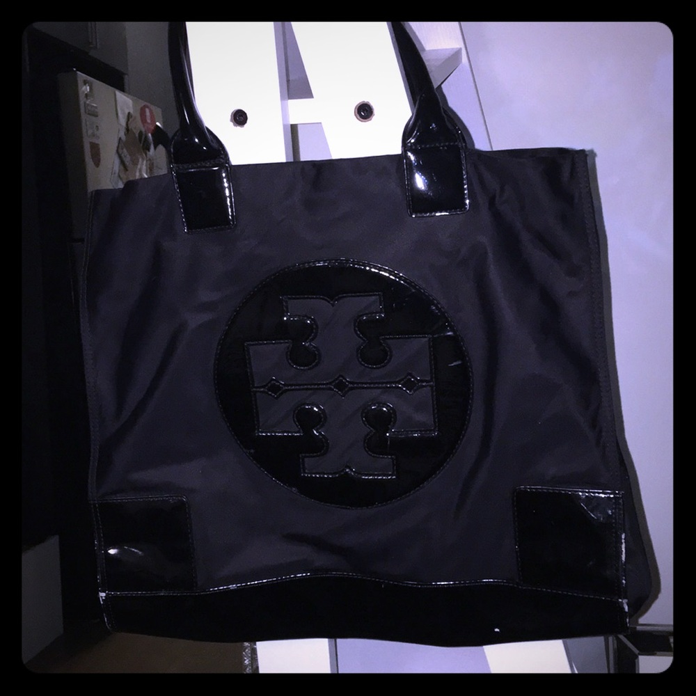 Authentic Tory Burch Ella Nylon & Leather tote